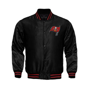 Tampa Bay Buccaneers Starter Locker Room Satin Varsity Full-Snap Jacket – Black