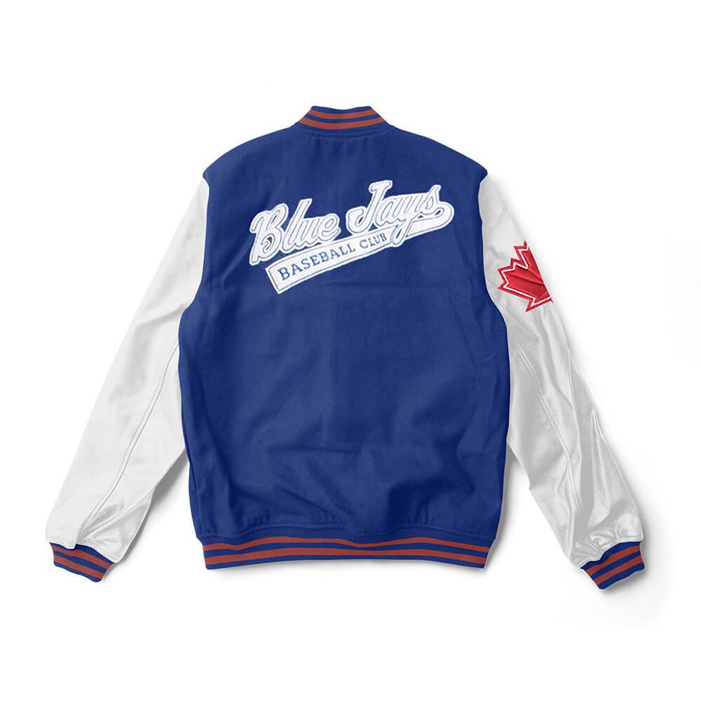 Toronto Roots Blue Jays Jacket  Blue & Brown Varsity Baseball Jacket