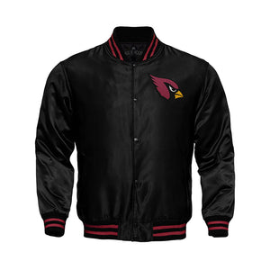 Arizona Cardinals Starter Locker Room Satin Varsity Full-Snap Jacket – Black