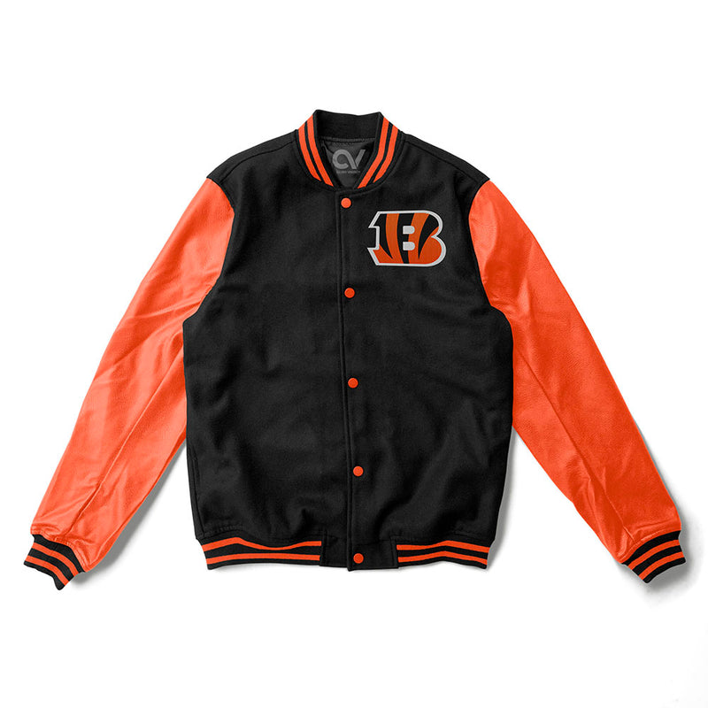 Bomber Black/White Satin NFL Starter Bengals Jacket - Jackets Expert